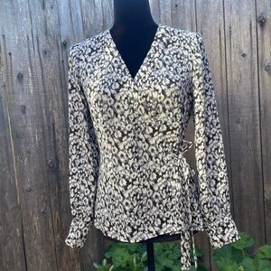 Leopard Print Wrap Top